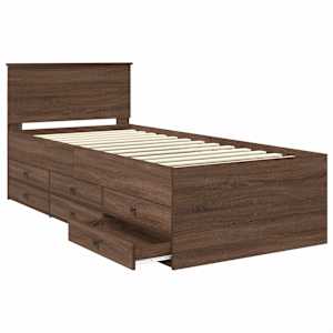 Daybed s čelo Hnědý dub a černá 90 x 200 cm kompozitní dřevo - obrázek 5