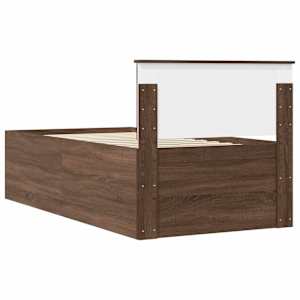 Daybed s čelo Hnědý dub a černá 90 x 200 cm kompozitní dřevo - obrázek 10