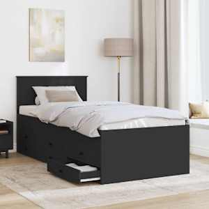 Daybed se zásuvkou s čelo Černá 75 x 190 cm kompozitní dřevo - obrázek 3