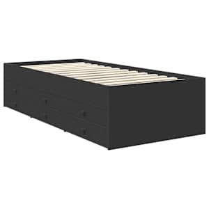 Daybed se zásuvkou s čelo Černá 75 x 190 cm kompozitní dřevo - obrázek 6