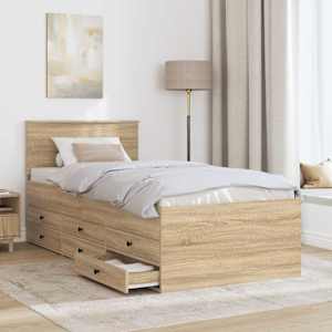 Daybed s čelo Sonoma dub a černá 75 x 190 cm kompozitní dřevo - obrázek 3