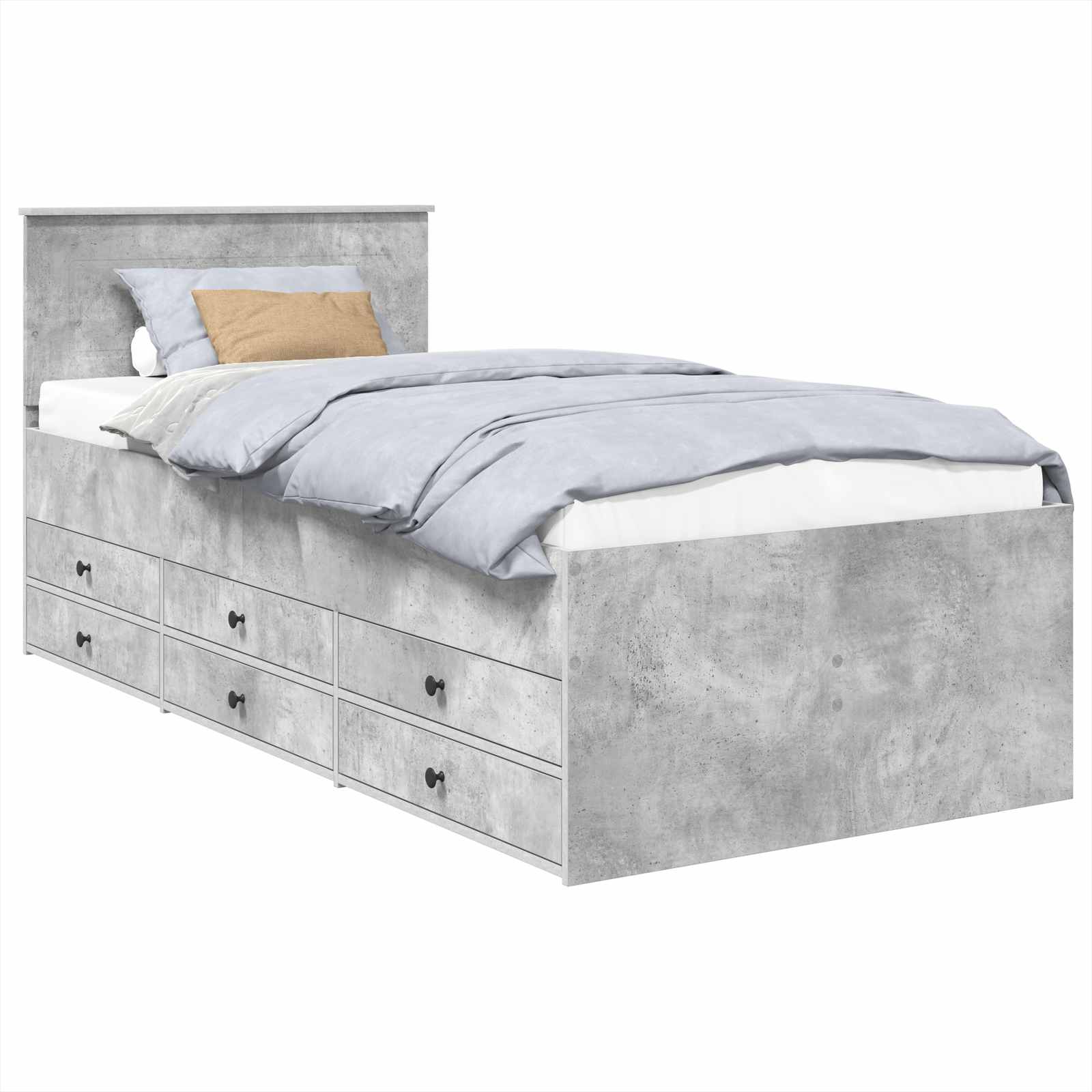 Päevavoodi sahtliga Betoonhall ja must 75 x 190 cm Tehispuit 2 Kõik vajalik sinu aeda ja koju! Päevavoodi sahtliga Betoonhall ja must 75 x 190 cm Tehispuit - Image 2