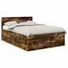 vidaXL Voodi raam peaga Suitsetatud tamm 150 x 200 cm Tehispuit