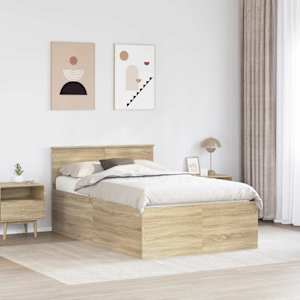 Rám postele s čelo Sonoma dub 135 x 190 cm kompozitní dřevo - obrázek 3