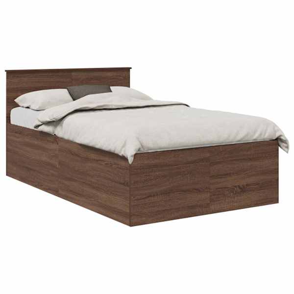 vidaXL Voodi raam peaga Pruun tamme 135 x 190 cm Tehispuit