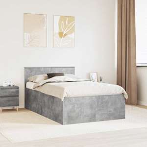 Rám postele s čelo Betonově šedá 120 x 200 cm kompozitní dřevo - obrázek 1
