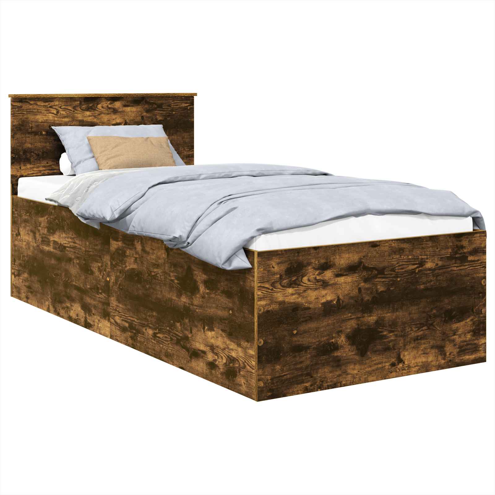 Voodi raam peaga Suitsetatud tamm 120 x 200 cm Tehispuit 140 Kõik vajalik sinu aeda ja koju! Voodi raam peaga Suitsetatud tamm 120 x 200 cm Tehispuit - Image 2