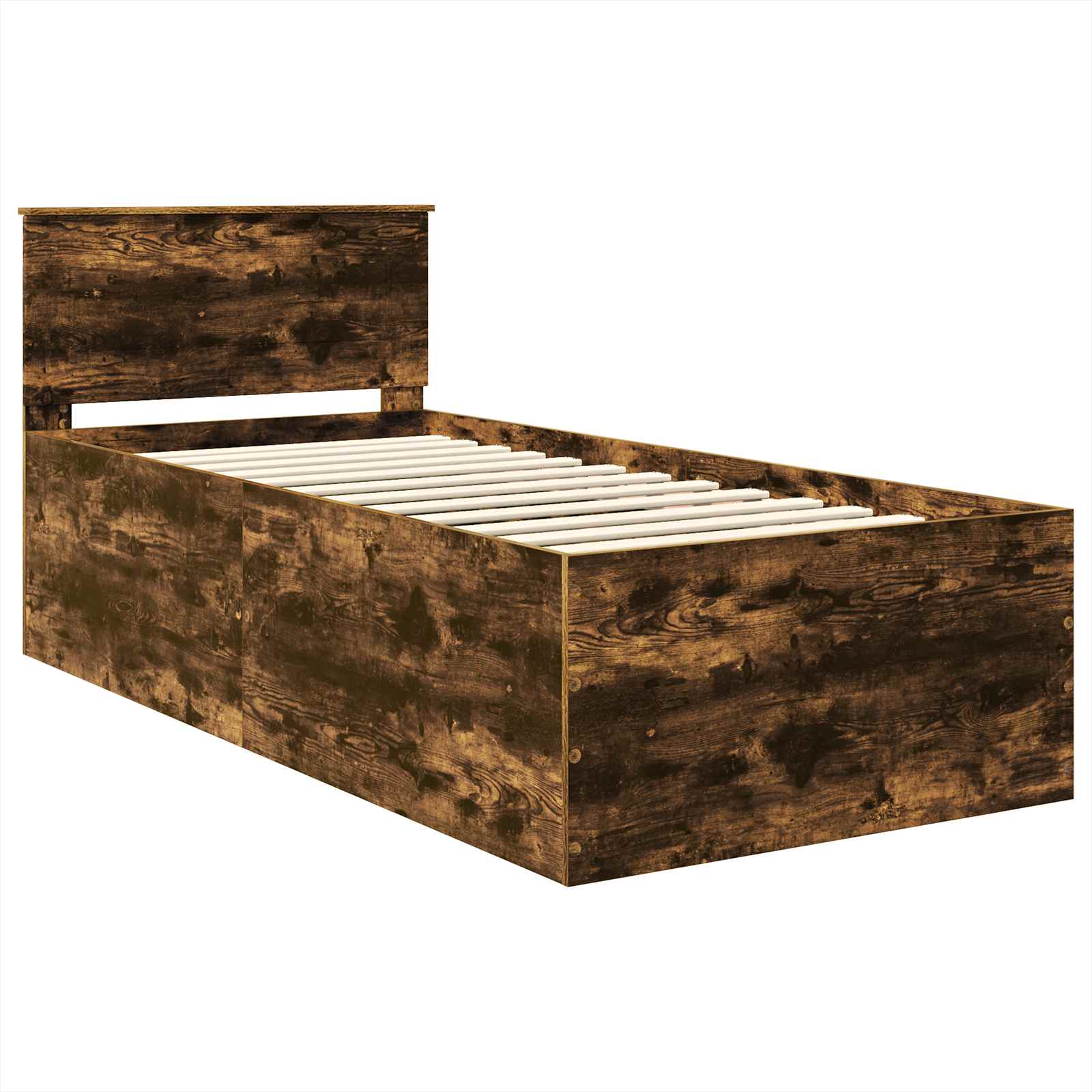 Voodi raam peaga Suitsetatud tamm 120 x 200 cm Tehispuit 142 Kõik vajalik sinu aeda ja koju! Voodi raam peaga Suitsetatud tamm 120 x 200 cm Tehispuit - Image 4