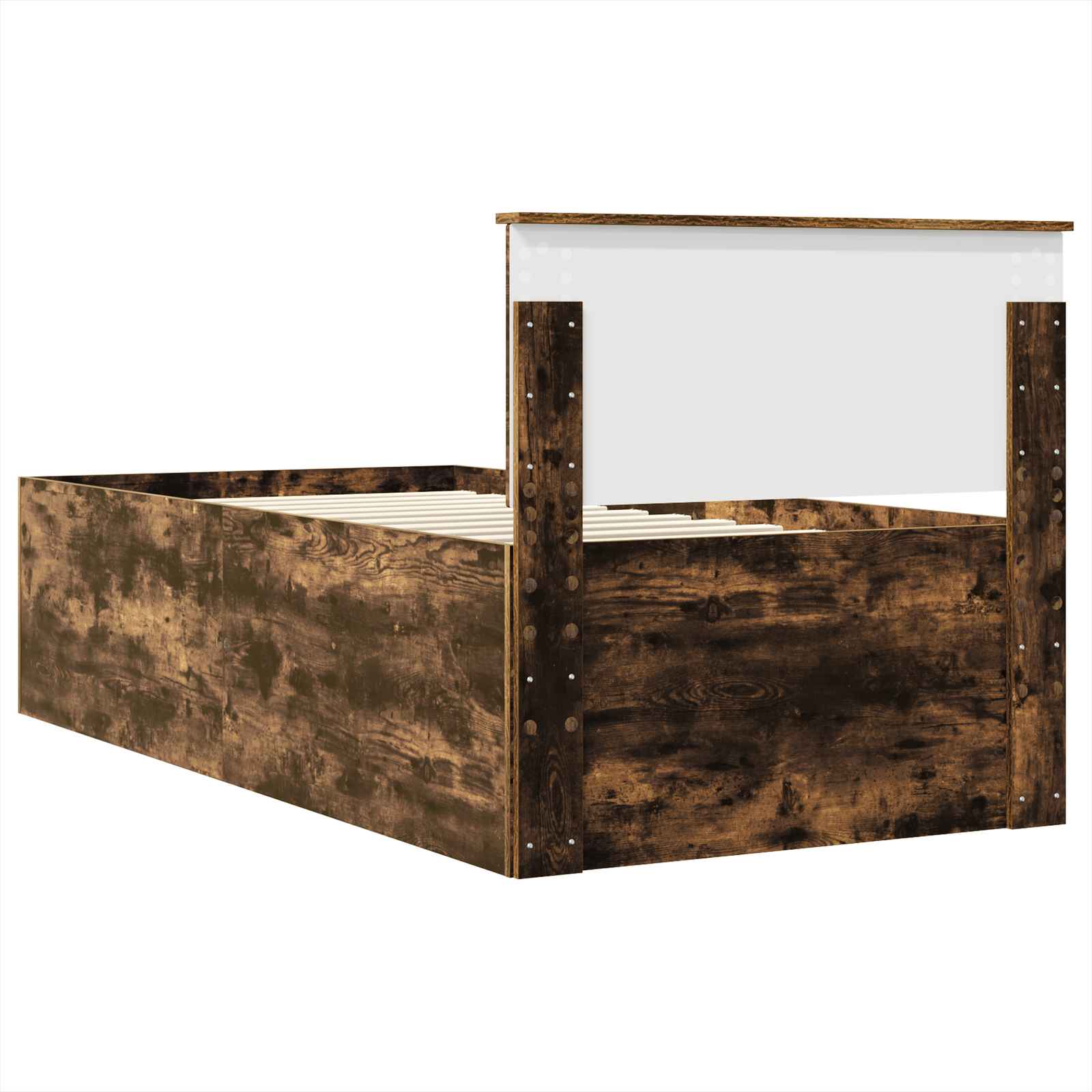 Voodi raam peaga Suitsetatud tamm 120 x 200 cm Tehispuit 147 Kõik vajalik sinu aeda ja koju! Voodi raam peaga Suitsetatud tamm 120 x 200 cm Tehispuit - Image 9