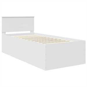 Rám postele s čelo Bílá 90 x 200 cm kompozitní dřevo - obrázek 4