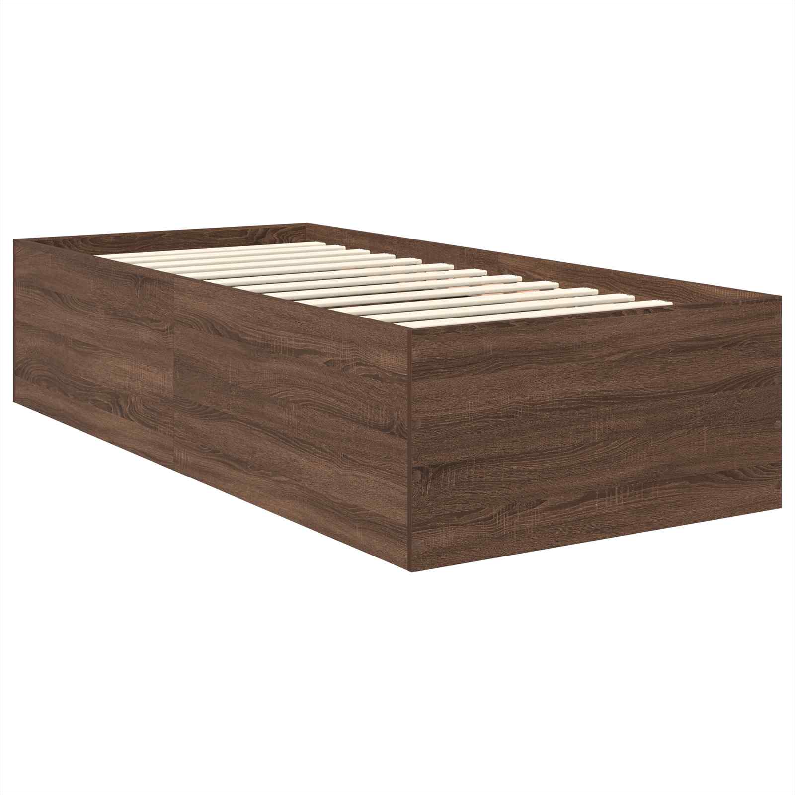 Voodi raam peaga Pruun tamme 90 x 200 cm Tehispuit 51 Kõik vajalik sinu aeda ja koju! Voodi raam peaga Pruun tamme 90 x 200 cm Tehispuit - Image 5