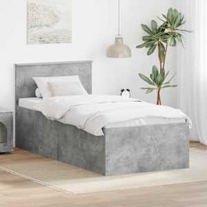 Konstrukcija postelje Betonsko siva 75 x 190 cm Konstruiran les