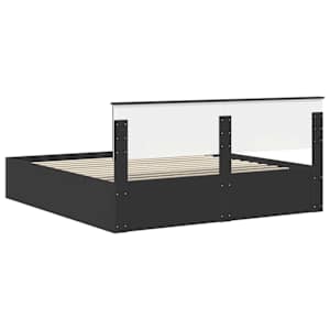 Rám postele s čelo Černá 200 x 200 cm kompozitní dřevo - obrázek 9
