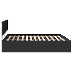 Rám postele s čelo Černá 200 x 200 cm kompozitní dřevo - obrázek 8