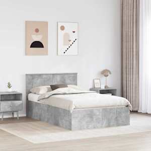 Rám postele s čelo Betonově šedá 135 x 190 cm kompozitní dřevo - obrázek 3