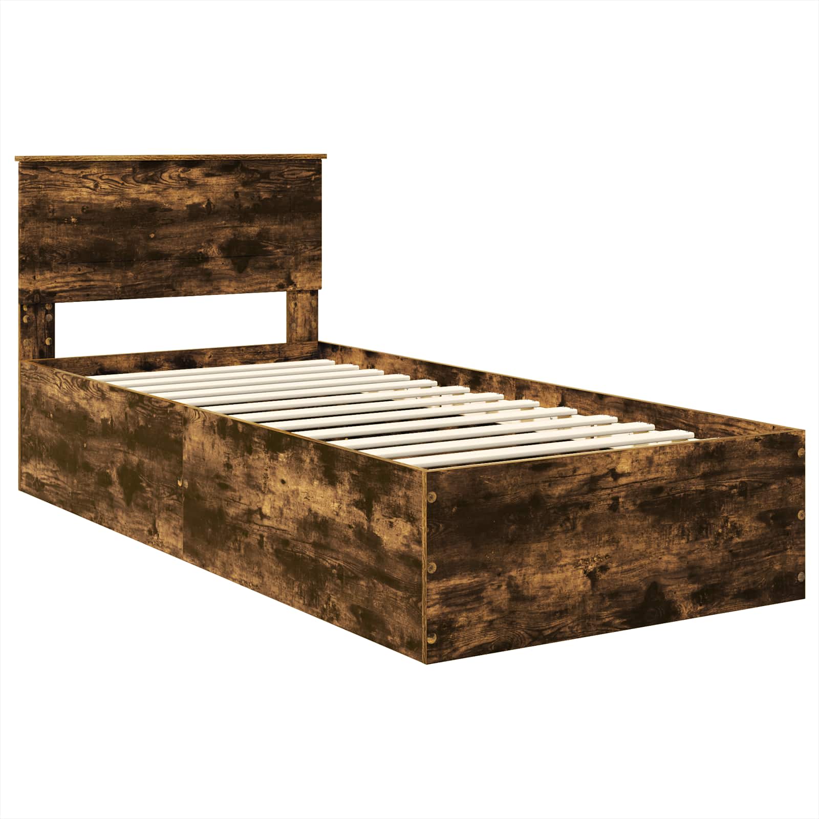 Voodi raam peaga Suitsetatud tamm 120 x 200 cm Tehispuit 73 Kõik vajalik sinu aeda ja koju! Voodi raam peaga Suitsetatud tamm 120 x 200 cm Tehispuit - Image 4