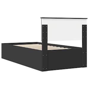 Rám postele s čelo Černá 90 x 200 cm kompozitní dřevo - obrázek 9