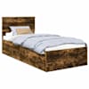 vidaXL Voodi raam peaga Suitsetatud tamm 90 x 200 cm Tehispuit