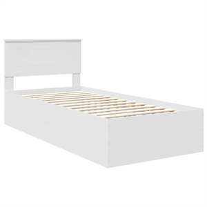 Rám postele s čelo Bílá 75 x 190 cm kompozitní dřevo - obrázek 4