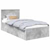 vidaXL Voodi raam peaga Betoonhall 75 x 190 cm Tehispuit