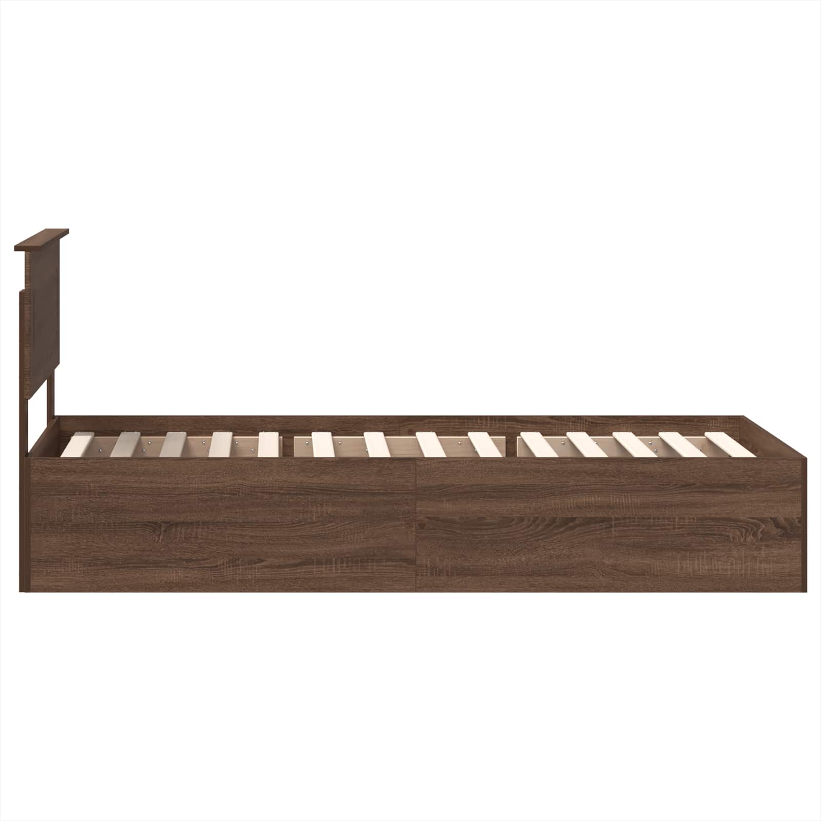 Voodi raam peaga Pruun tamme 75 x 190 cm Tehispuit 8 Kõik vajalik sinu aeda ja koju! Voodi raam peaga Pruun tamme 75 x 190 cm Tehispuit - Image 8