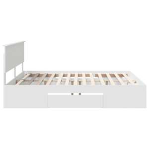 Rám postele s čelo Bílá 200 x 200 cm kompozitní dřevo - obrázek 9