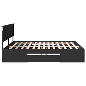 Rám postele s čelo Černá 200 x 200 cm kompozitní dřevo - obrázek 9
