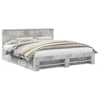 vidaXL Voodi raam peaga Betoonhall 200 x 200 cm Tehispuit