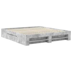Rám postele s čelo Betonově šedá 200 x 200 cm kompozitní dřevo - obrázek 6