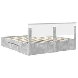 Rám postele s čelo Betonově šedá 200 x 200 cm kompozitní dřevo - obrázek 10