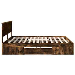 Rám postele s čelo Kouřový dub 200 x 200 cm kompozitní dřevo - obrázek 9