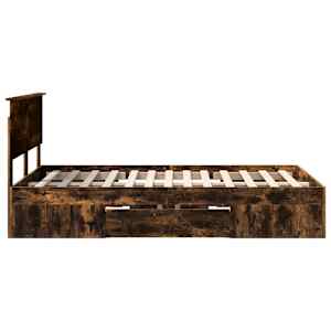 Rám postele s čelo Kouřový dub 137 x 203 cm kompozitní dřevo - obrázek 9