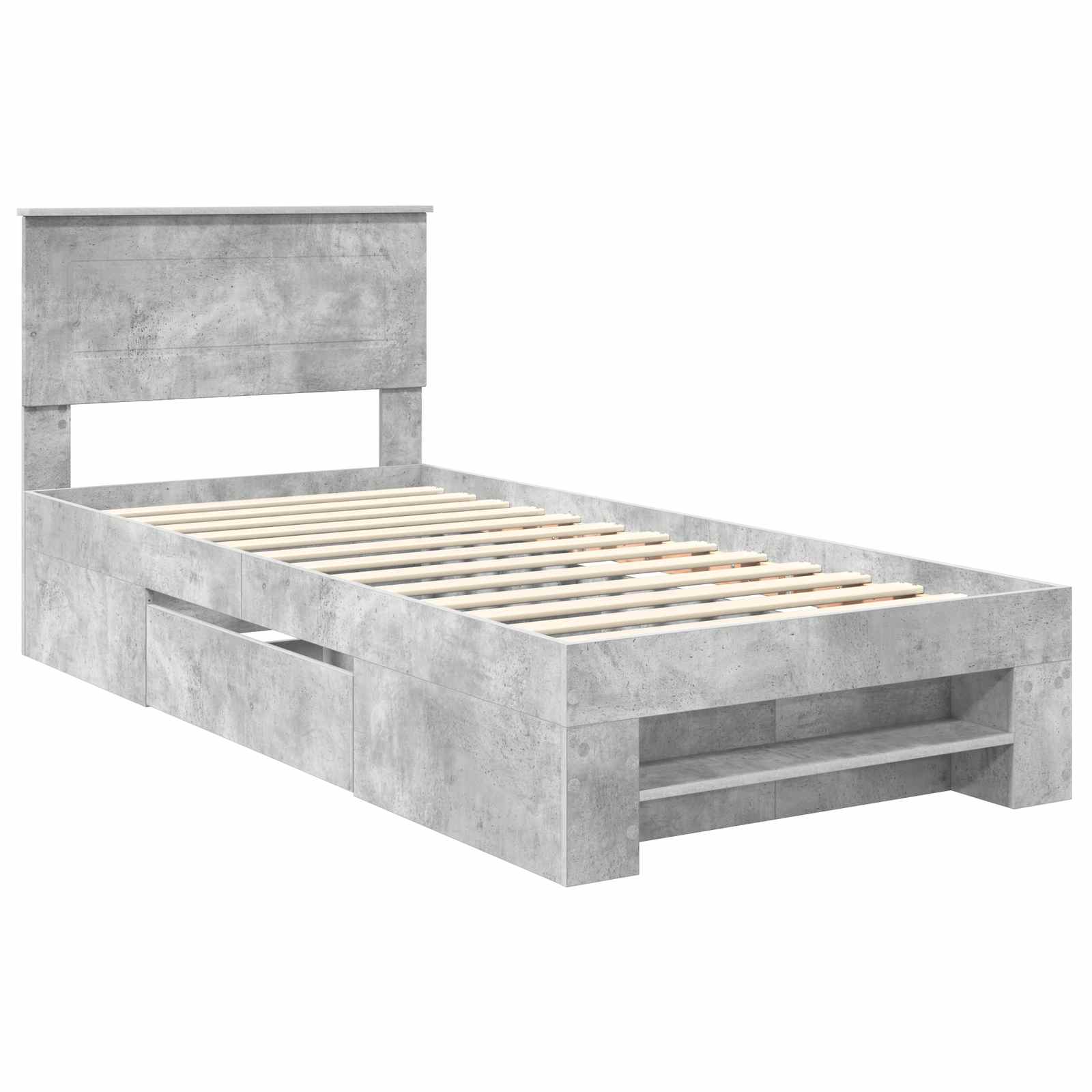 Voodi raam peaga Betoonhall 100 x 200 m Tehispuit 4 Kõik vajalik sinu aeda ja koju! Voodi raam peaga Betoonhall 100 x 200 m Tehispuit - Image 4