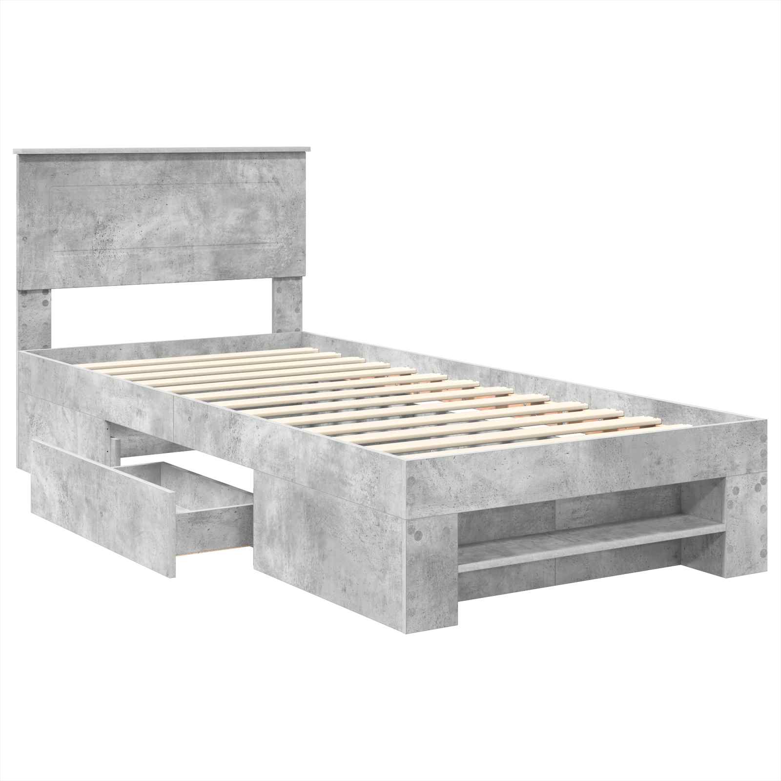 Voodi raam peaga Betoonhall 100 x 200 m Tehispuit 5 Kõik vajalik sinu aeda ja koju! Voodi raam peaga Betoonhall 100 x 200 m Tehispuit - Image 5