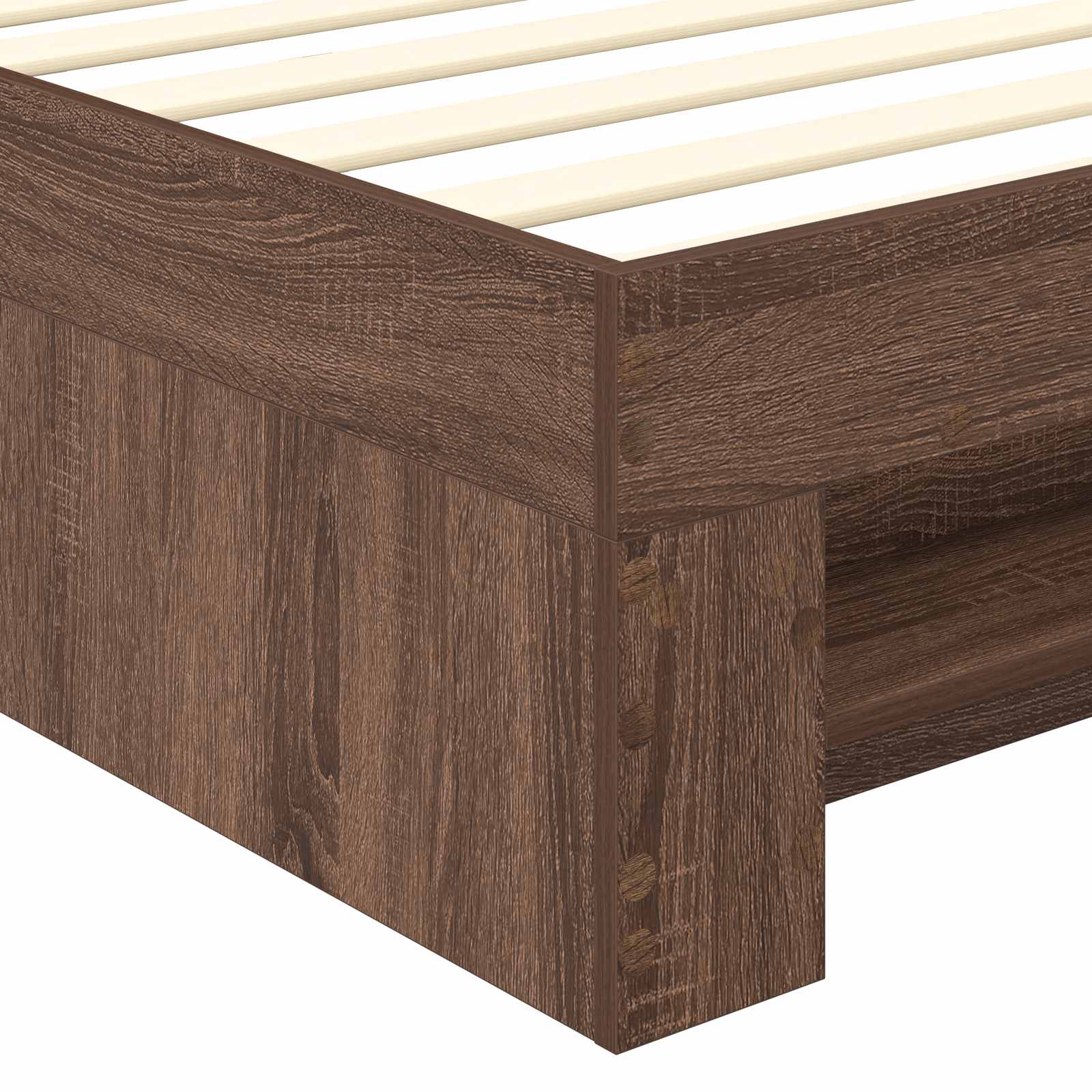 Voodi raam peaga Pruun tamme 90 x 200 cm Tehispuit 11 Kõik vajalik sinu aeda ja koju! Voodi raam peaga Pruun tamme 90 x 200 cm Tehispuit - Image 11