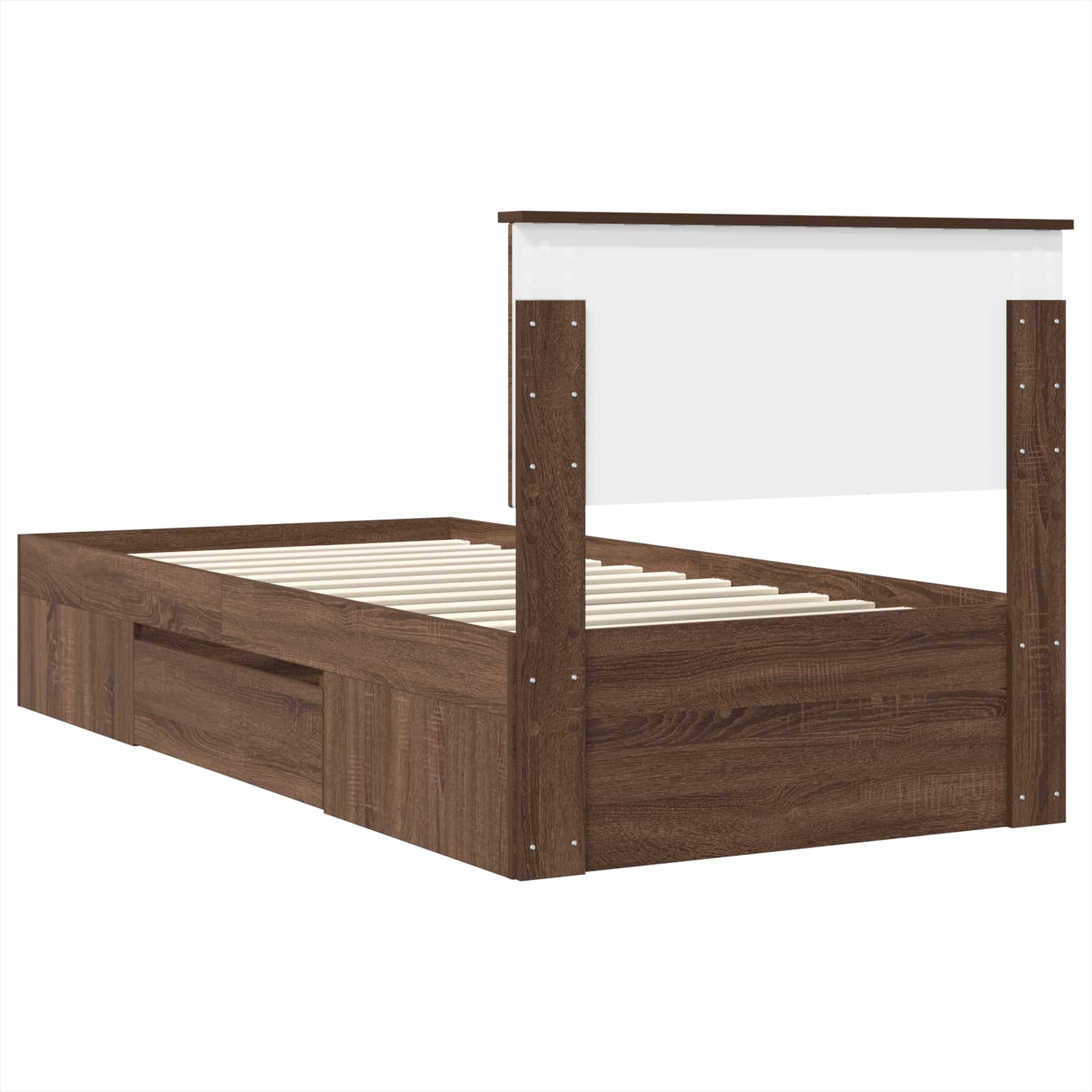 Voodi raam peaga Pruun tamme 90 x 200 cm Tehispuit 10 Kõik vajalik sinu aeda ja koju! Voodi raam peaga Pruun tamme 90 x 200 cm Tehispuit - Image 10