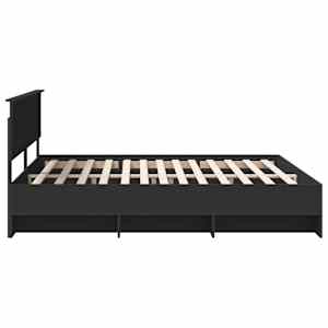 Rám postele s čelo Černá 200 x 200 cm kompozitní dřevo - obrázek 8