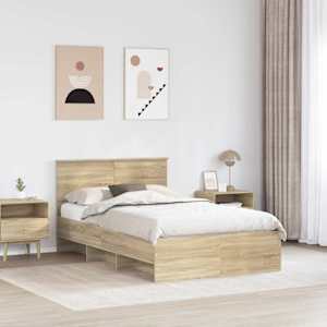 Rám postele s čelo Sonoma dub 137 x 203 cm kompozitní dřevo - obrázek 3