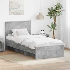 Rám postele s čelo Betonově šedá 120 x 123 cm kompozitní dřevo - obrázek 1