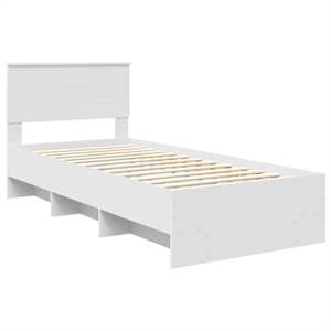 Rám postele s čelo Bílá 90 x 200 cm kompozitní dřevo - obrázek 4