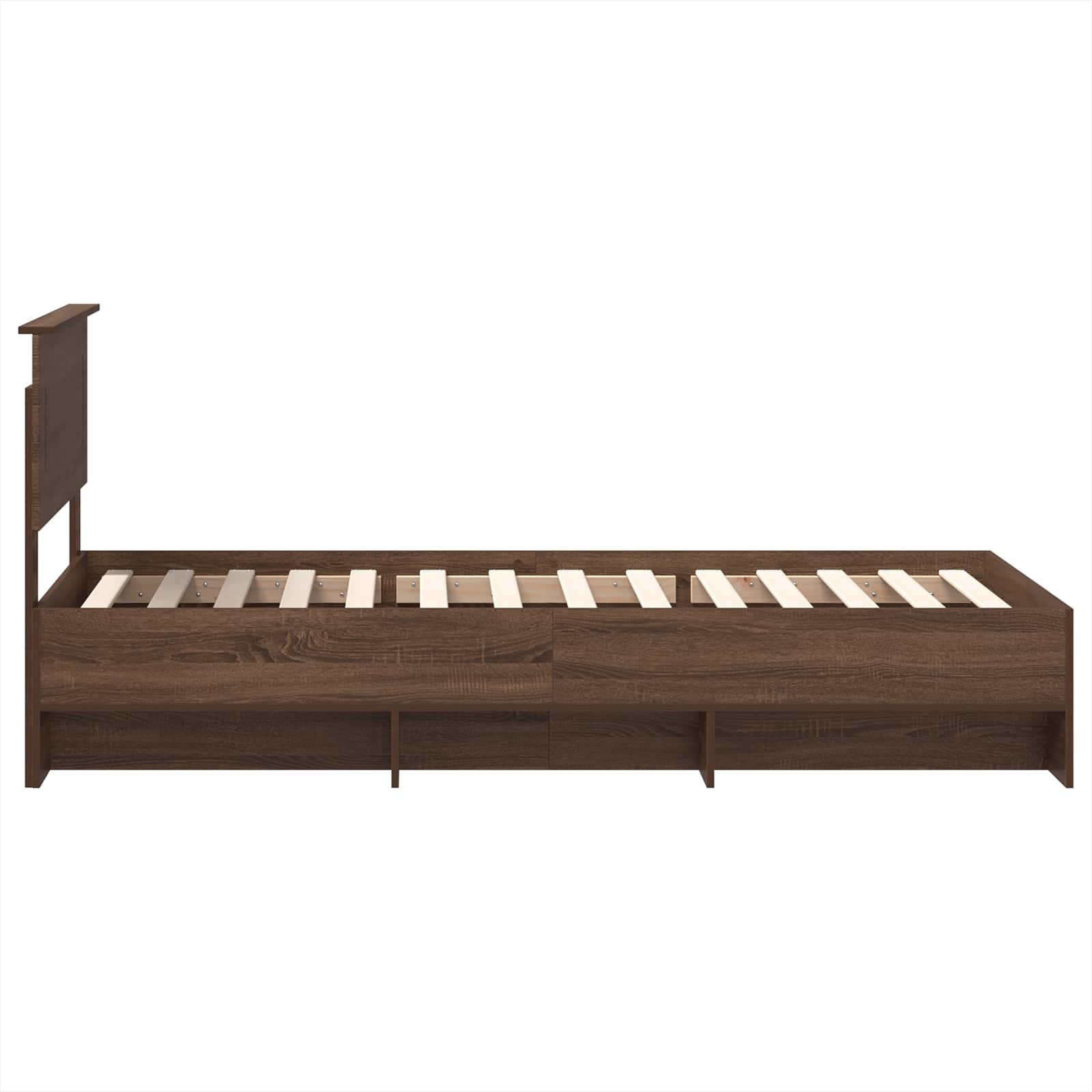 Voodi raam peaga Pruun tamme 90 x 200 cm Tehispuit 100 Kõik vajalik sinu aeda ja koju! Voodi raam peaga Pruun tamme 90 x 200 cm Tehispuit - Image 8