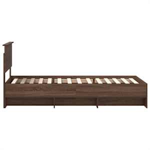 Rám postele s čelo Hnědý dub 90 x 200 cm kompozitní dřevo - obrázek 8