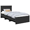 vidaXL Voodi raam peaga Must 80 x 200 cm Tehispuit