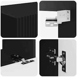 Sada televizního nástěnného kabinetu Nástěnný 4 pcs Černá - obrázek 10