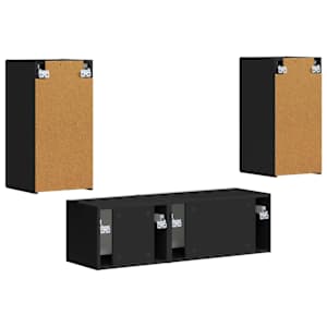 Sada televizního nástěnného kabinetu Nástěnný 4 pcs Černá - obrázek 9