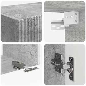 Sada televizního nástěnného kabinetu 4 pcs Betonově šedá - obrázek 10