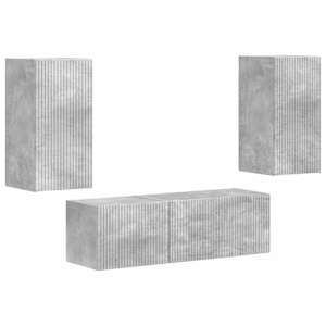 Sada televizního nástěnného kabinetu 4 pcs Betonově šedá - obrázek 2