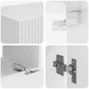 Sada televizního nástěnného kabinetu 4 pcs Vysoce lesklá bílá - obrázek 10