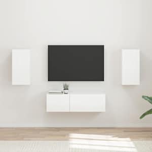 Sada televizního nástěnného kabinetu 4 pcs Vysoce lesklá bílá - obrázek 1
