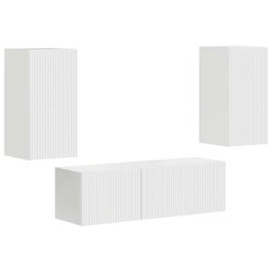 Sada televizního nástěnného kabinetu 4 pcs Vysoce lesklá bílá - obrázek 2